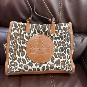 Tory Burch Ella small Brown Leopard Print Women's Bag
